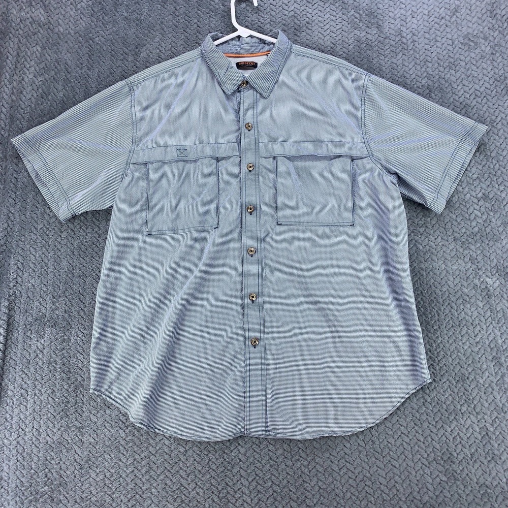Ridgecut Toughwear Check Vented Workwear Button Down Shirt Blue Size XL